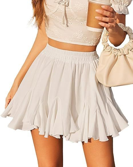 Rock hohe Taille, plissiert, Mini-elastische Taille