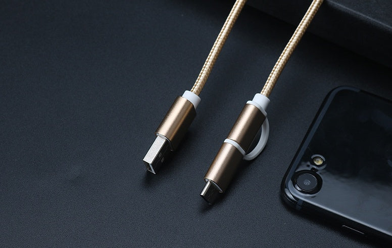 100 cm 2A Schnellladekabel 2 IN 1 USB Typ C Micro USB