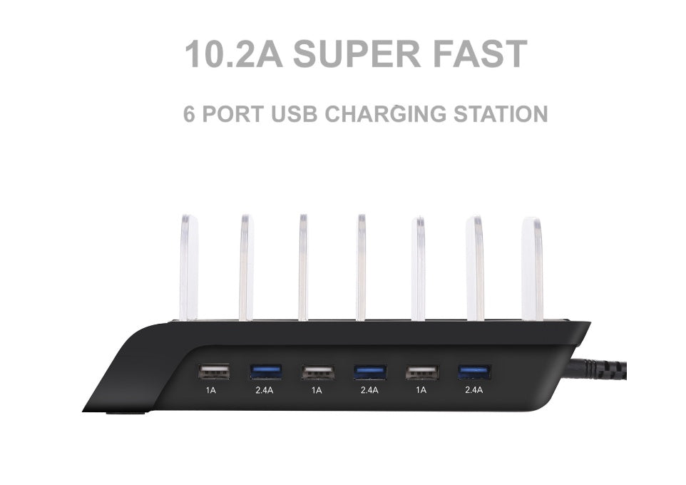USB-Ladestation für Mobiltelefone mit sechs Anschlüssen