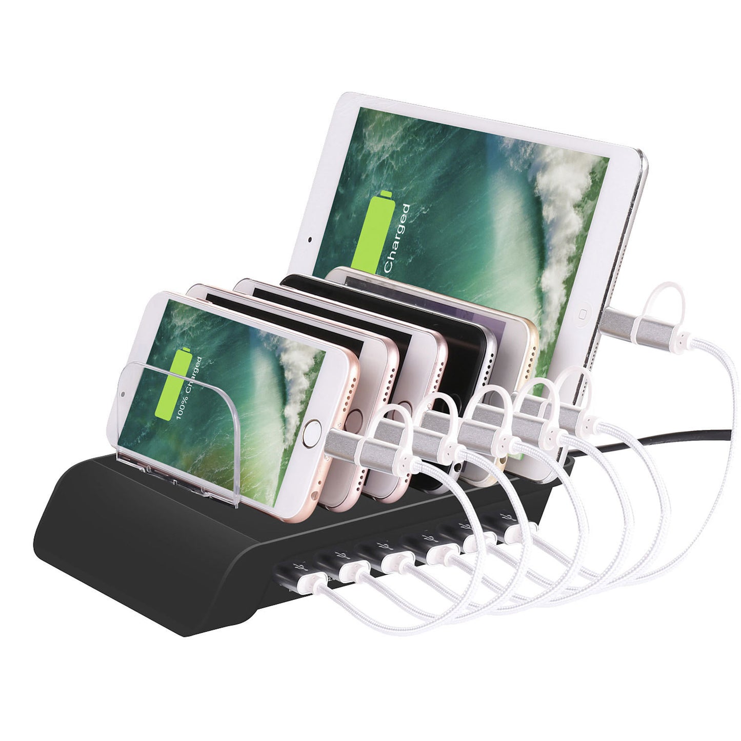 USB-Ladestation für Mobiltelefone mit sechs Anschlüssen
