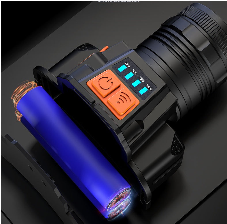 Starke Licht Zoom Scheinwerfer USB Lade Induktion LED Licht Nacht Taschenlampe