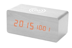 Smart Wireless Sound LED Holzuhr Elektronischer Wecker aus Holz für zu Hause