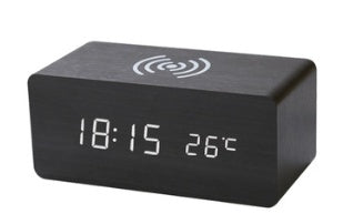 Smart Wireless Sound LED Holzuhr Elektronischer Wecker aus Holz für zu Hause
