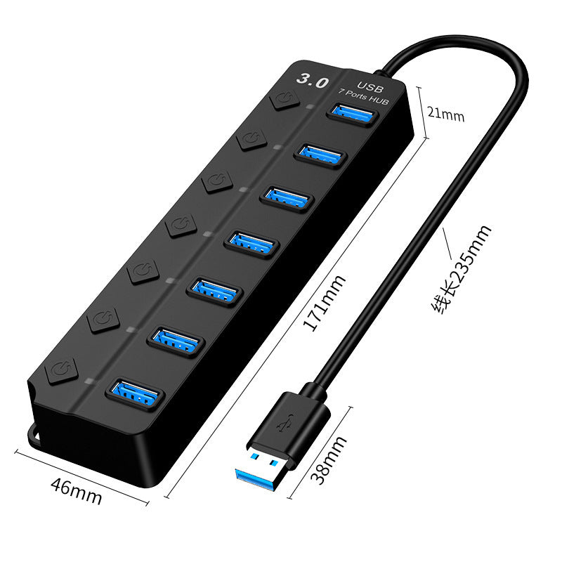 7-Port-Hochgeschwindigkeits-USB3.0-Hub