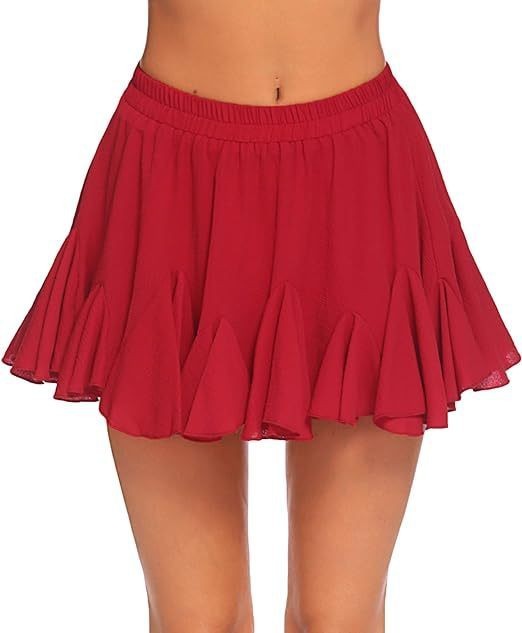 Rock hohe Taille, plissiert, Mini-elastische Taille