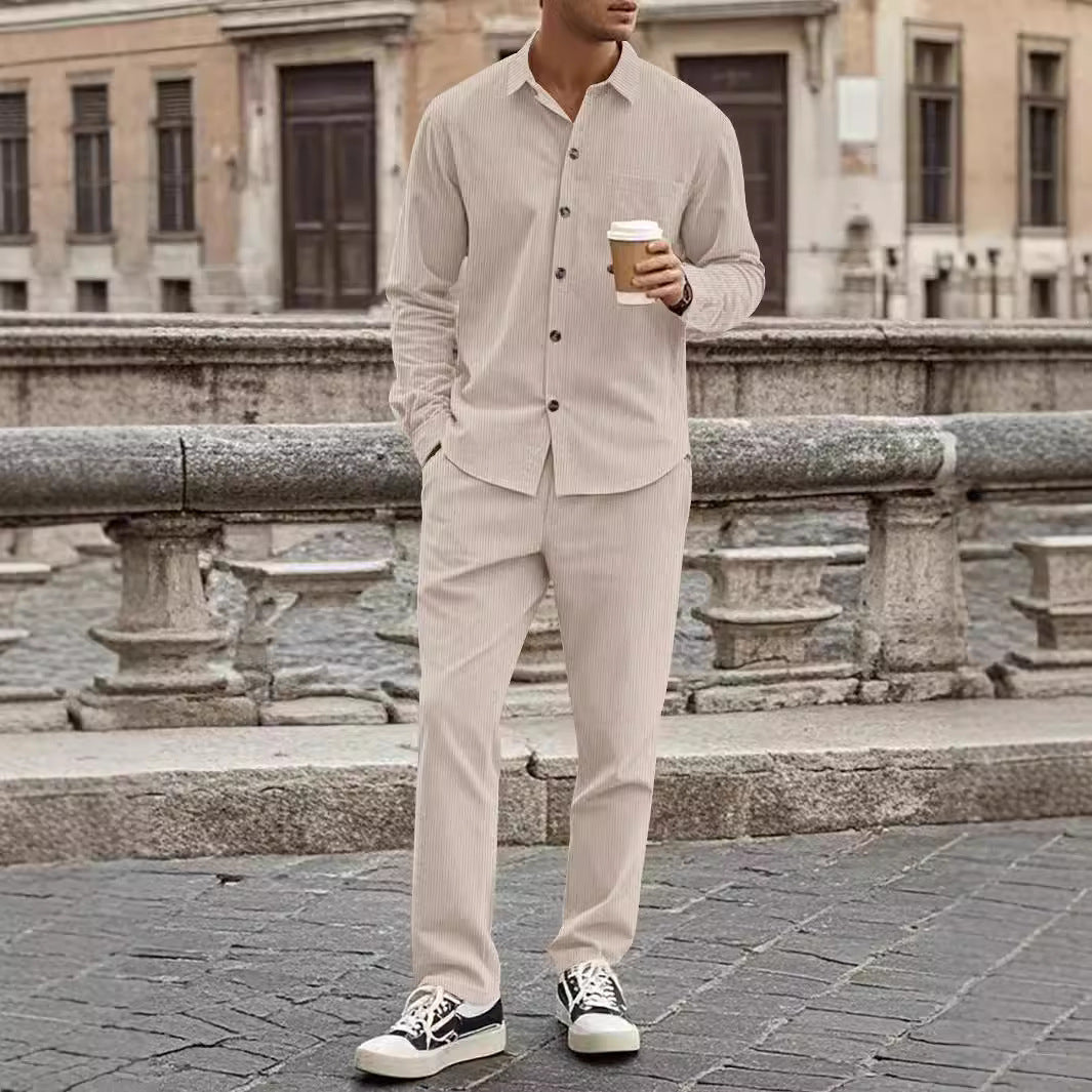 Lässige Strickjacke mit Revers und langen Ärmel Hemd