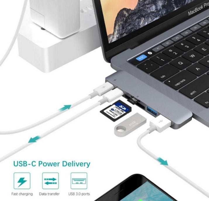 Apple USB Typ C Hub auf TF SD Kartenleser Hub 3.0 Adapter mit PD Power USB C Hub Dock