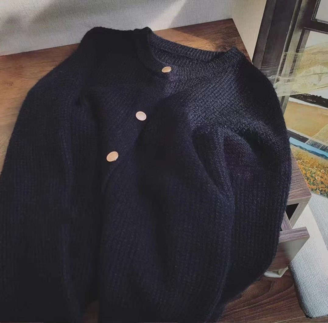 Damen-Strickjacke mit Rundhalsausschnitt