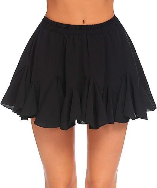 Rock hohe Taille, plissiert, Mini-elastische Taille