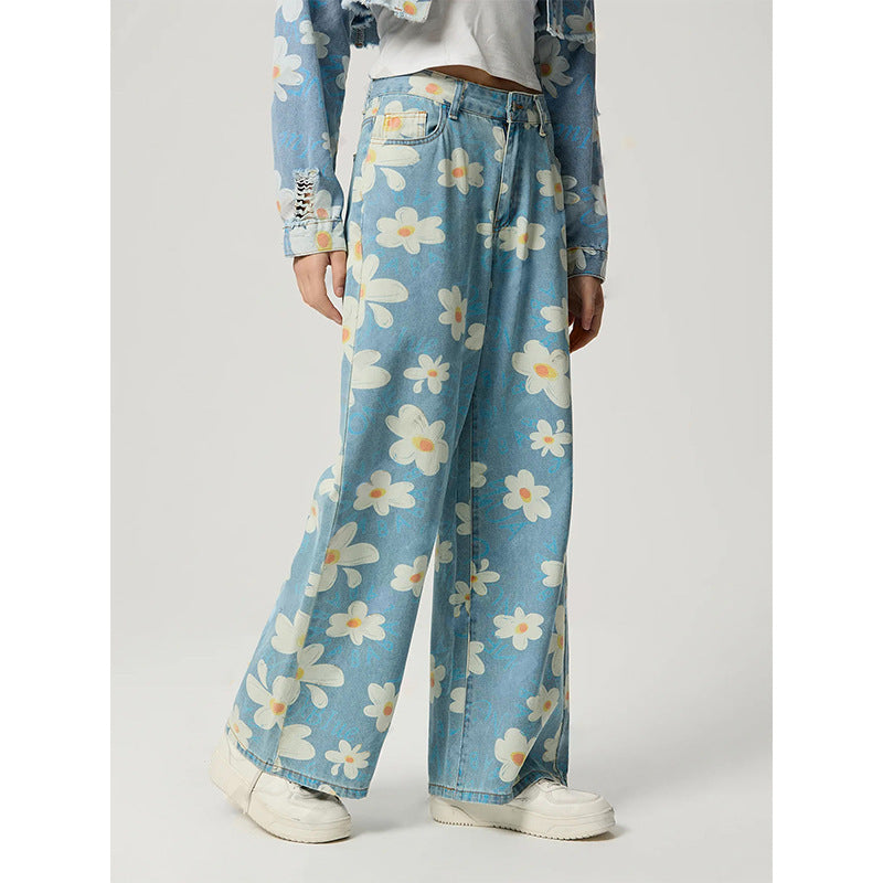 Baggy Jeans Blümchen