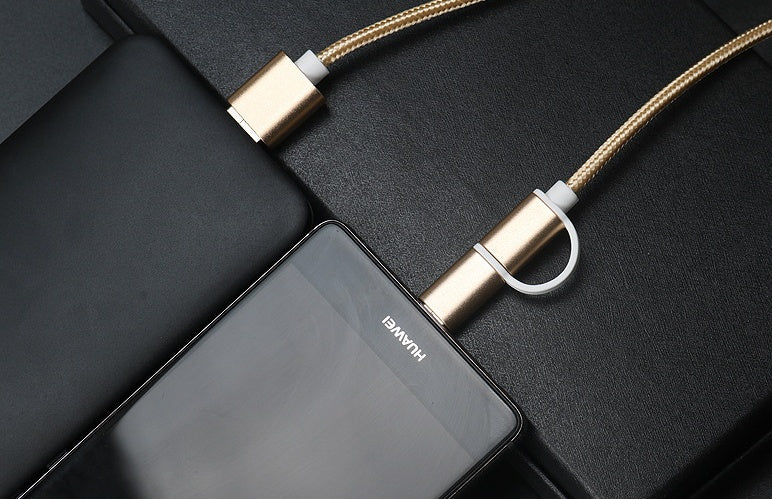 100 cm 2A Schnellladekabel 2 IN 1 USB Typ C Micro USB