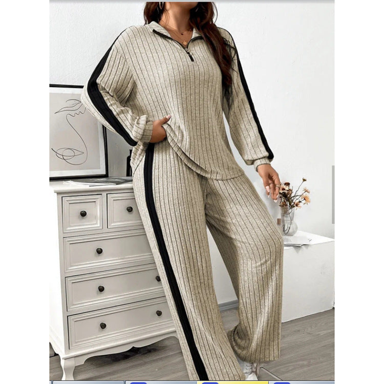 Lässiger Anzug, Damen-Pullover, Hose, zweiteiliges Set