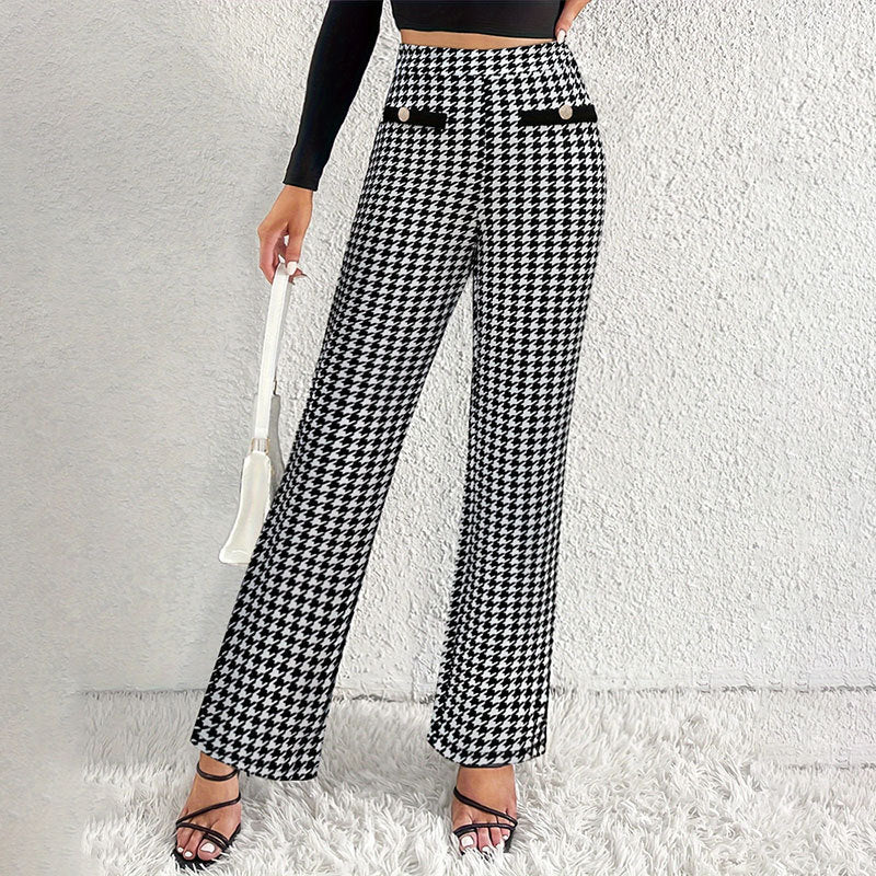 Schwarz-Weiß Regular Hose