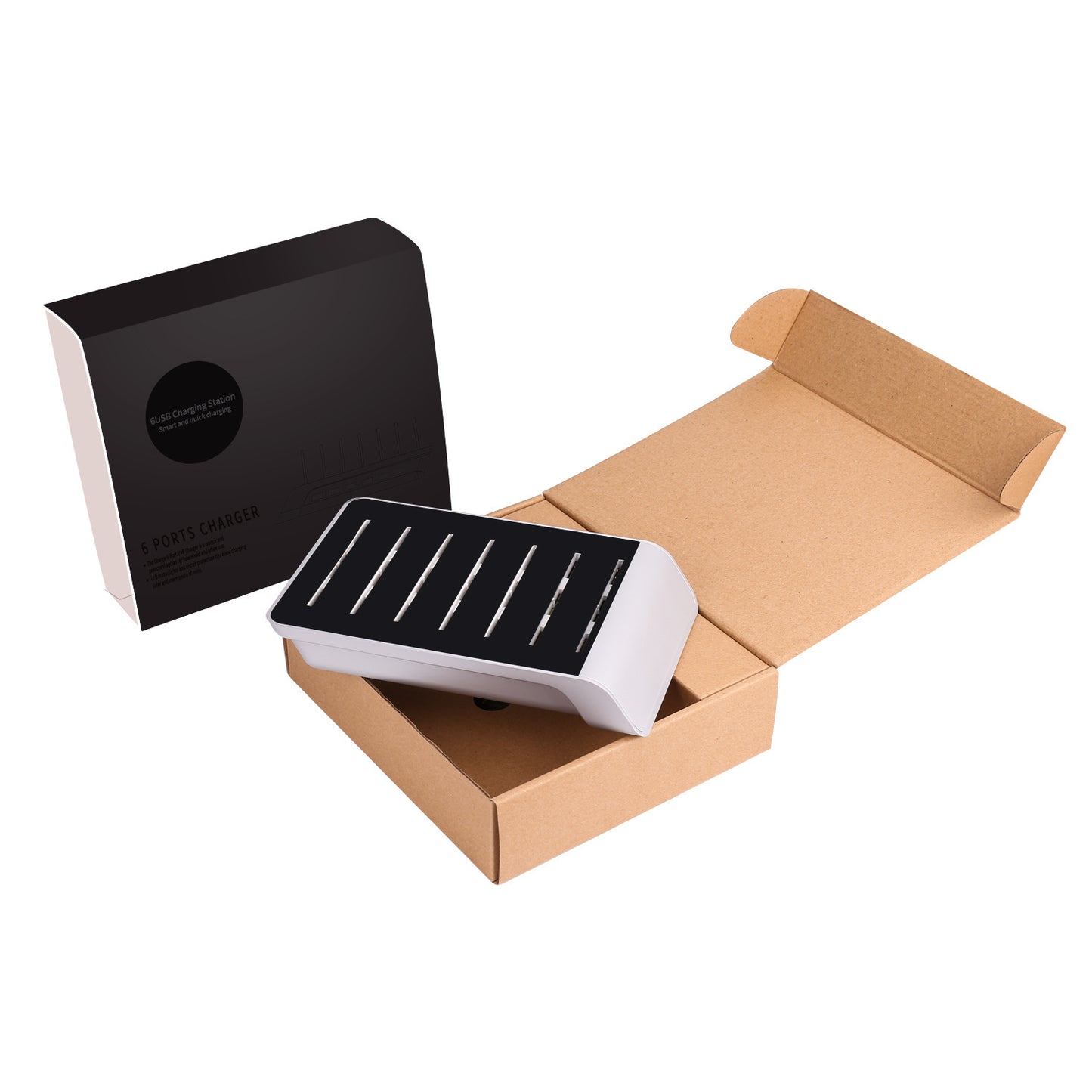 USB-Ladestation für Mobiltelefone mit sechs Anschlüssen
