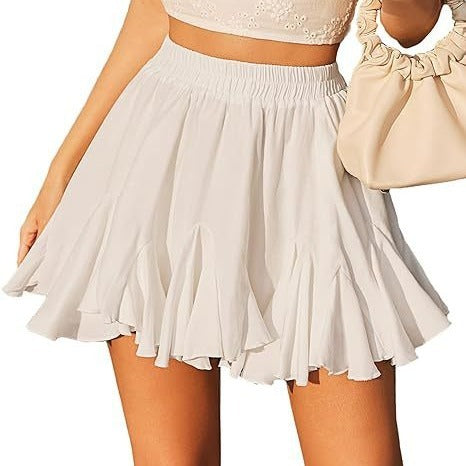 Rock hohe Taille, plissiert, Mini-elastische Taille