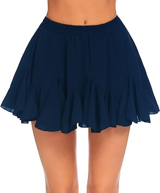 Rock hohe Taille, plissiert, Mini-elastische Taille