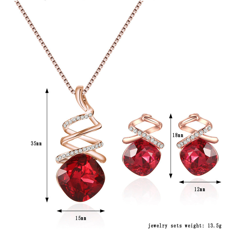Schmuckset Braut Halskette Ohrringe Modeschmuck Set