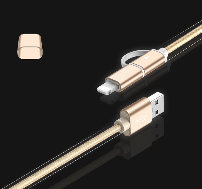 100 cm 2A Schnellladekabel 2 IN 1 USB Typ C Micro USB