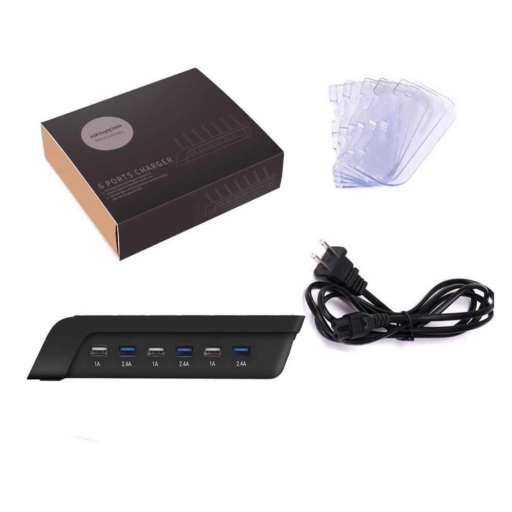 USB-Ladestation für Mobiltelefone mit sechs Anschlüssen