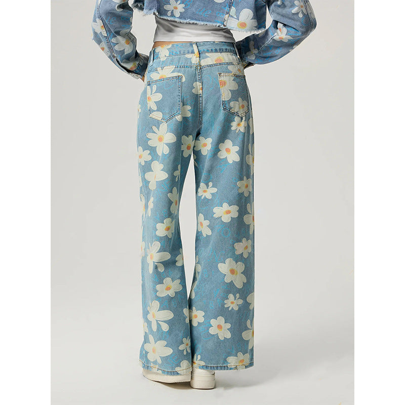 Baggy Jeans Blümchen