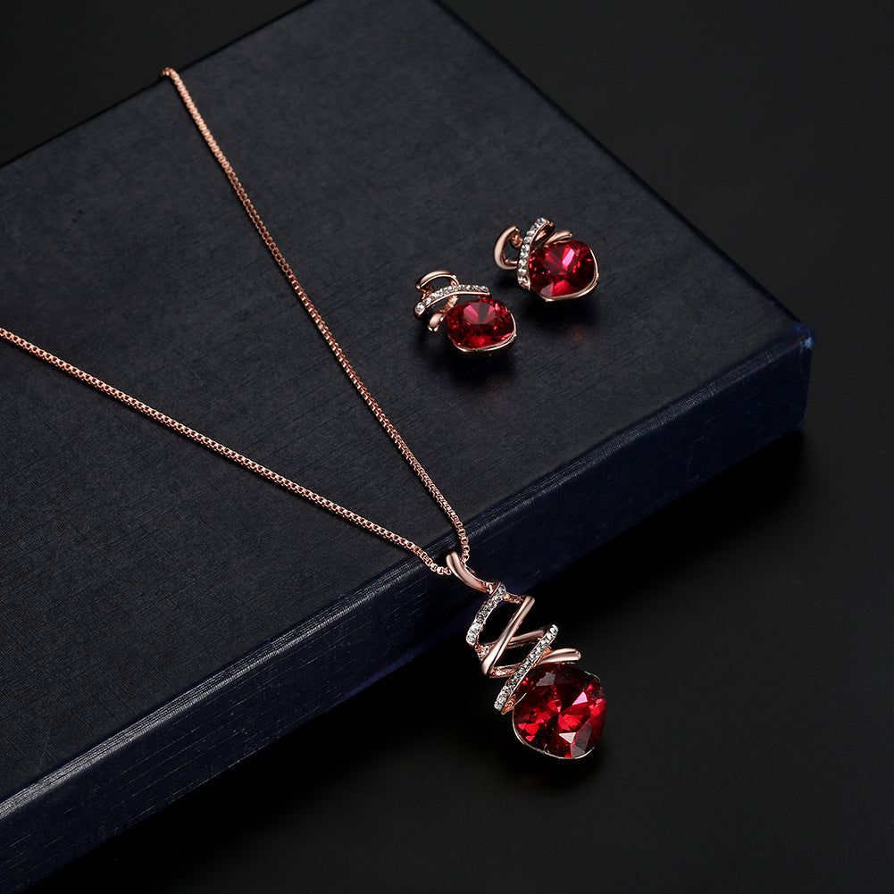 Schmuckset Braut Halskette Ohrringe Modeschmuck Set