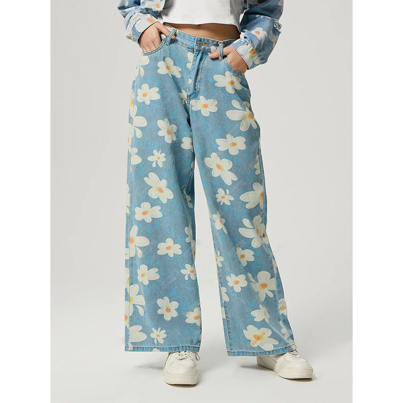 Baggy Jeans Blümchen