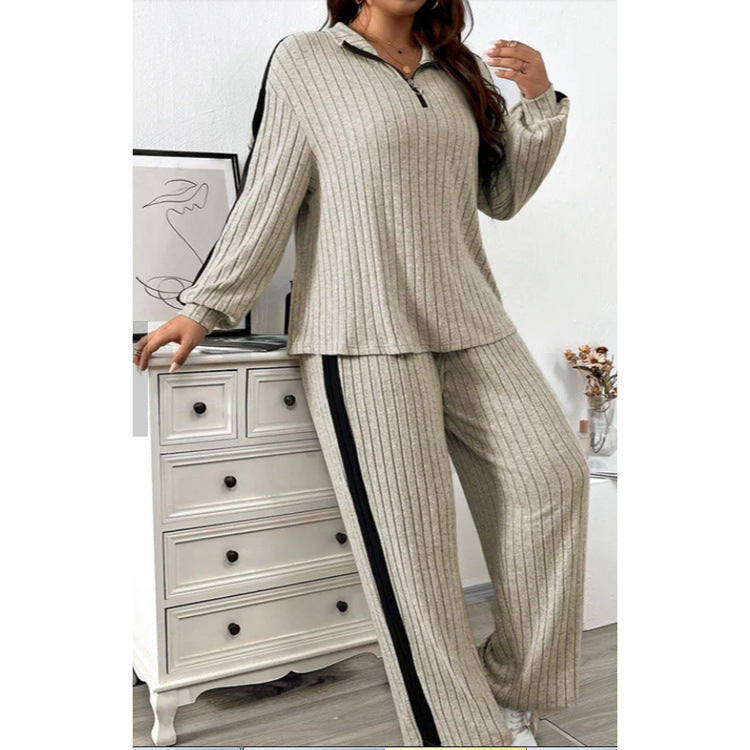Lässiger Anzug, Damen-Pullover, Hose, zweiteiliges Set