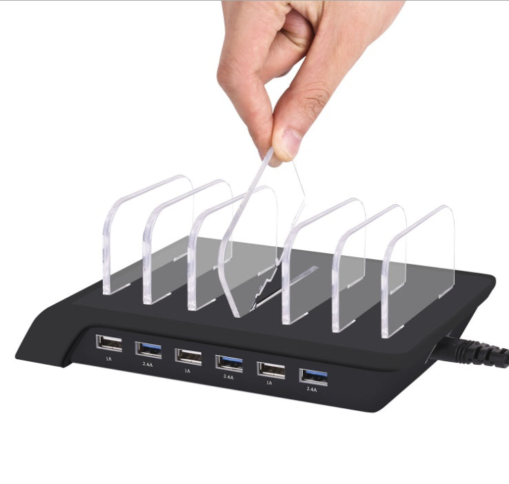 USB-Ladestation für Mobiltelefone mit sechs Anschlüssen