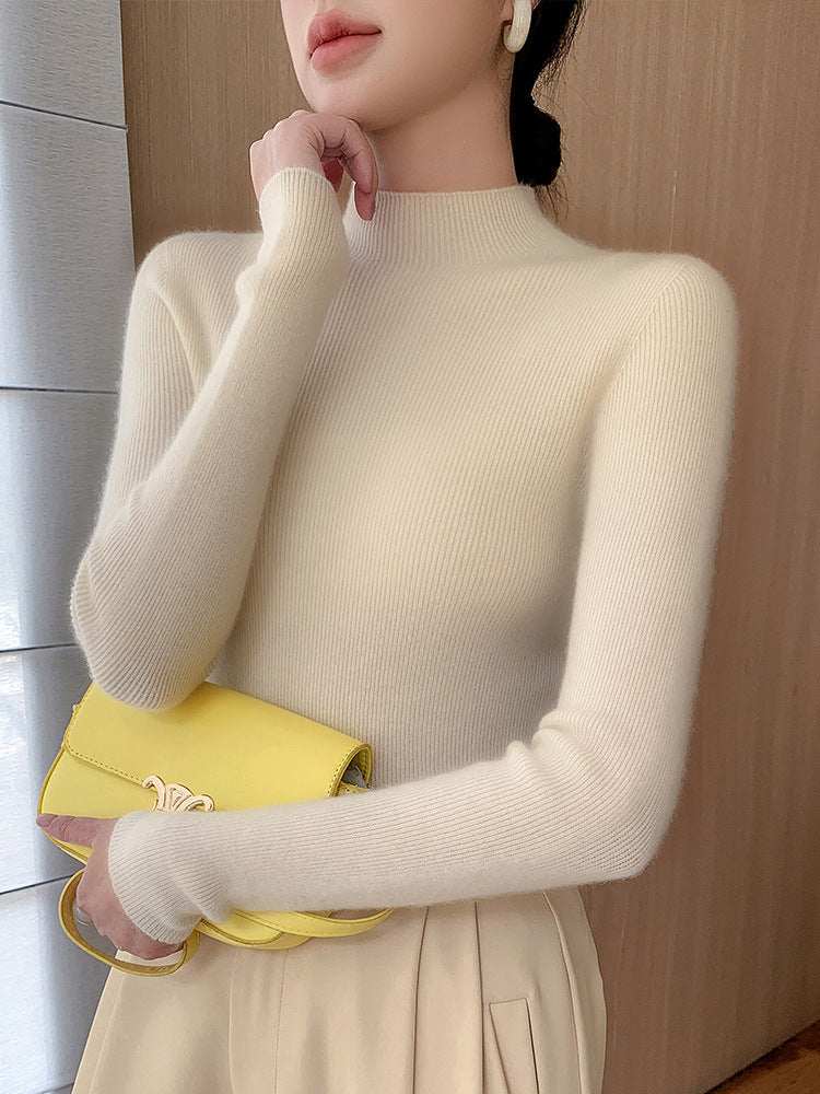 Nahtloser Wolle Pullover für Damen