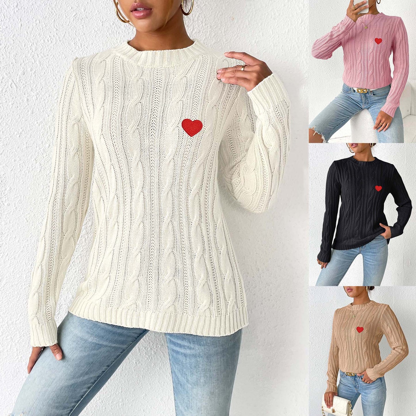Love Stickers Herbst- und Winter-Pullover