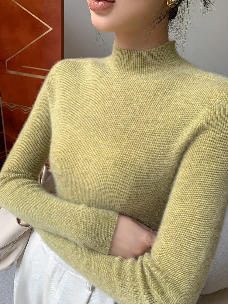 Nahtloser Wolle Pullover für Damen