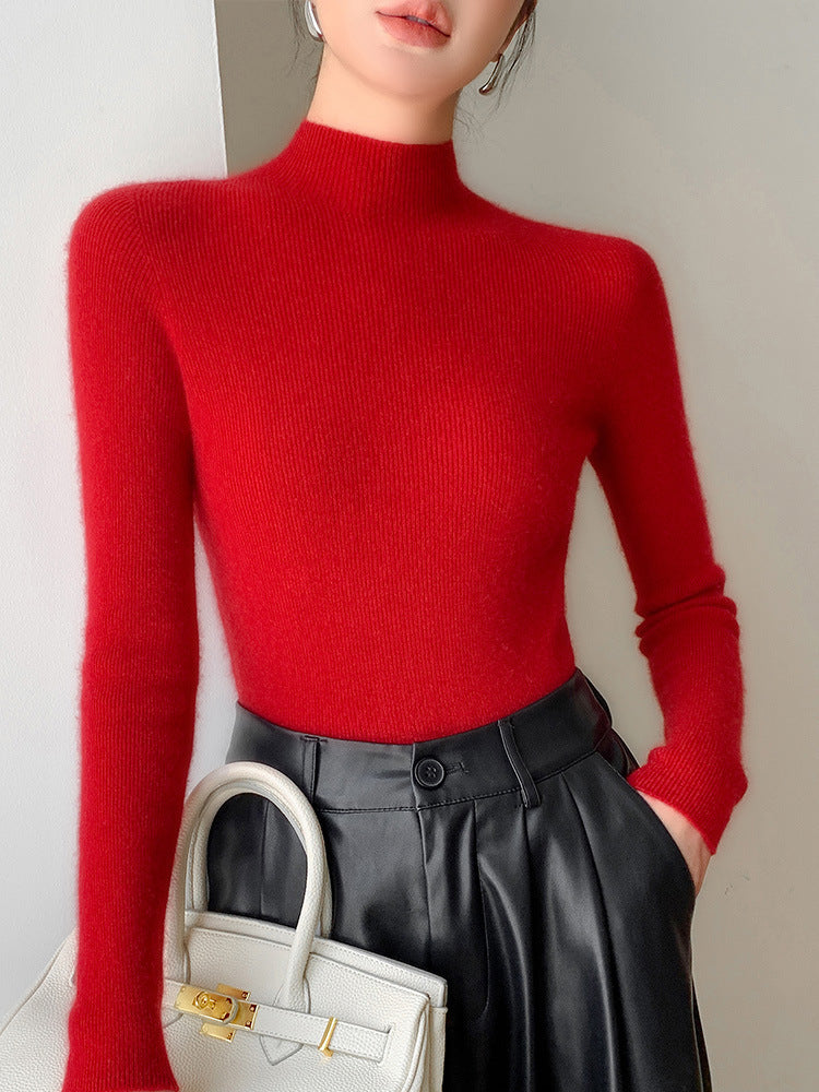 Nahtloser Wolle Pullover für Damen