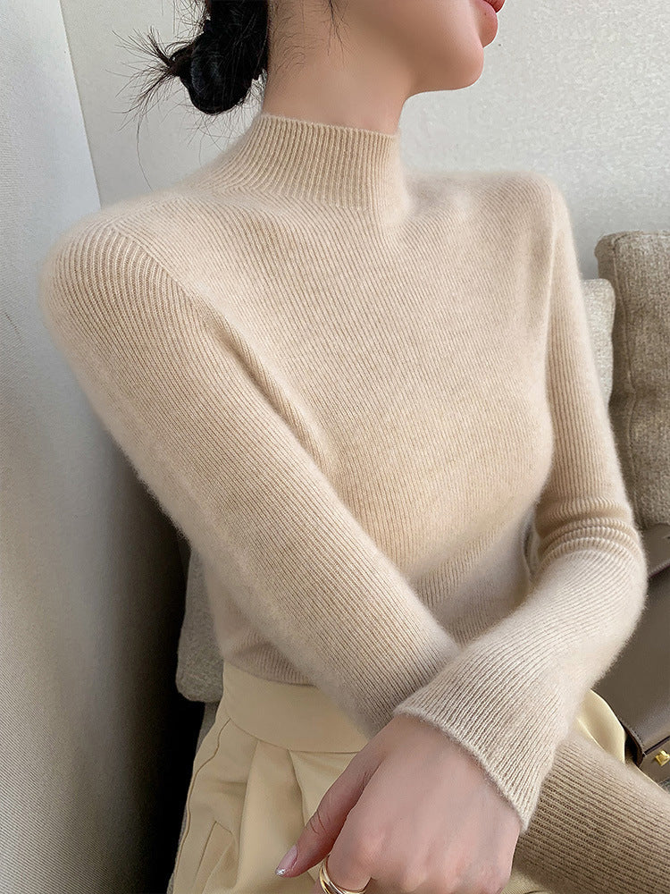 Nahtloser Wolle Pullover für Damen