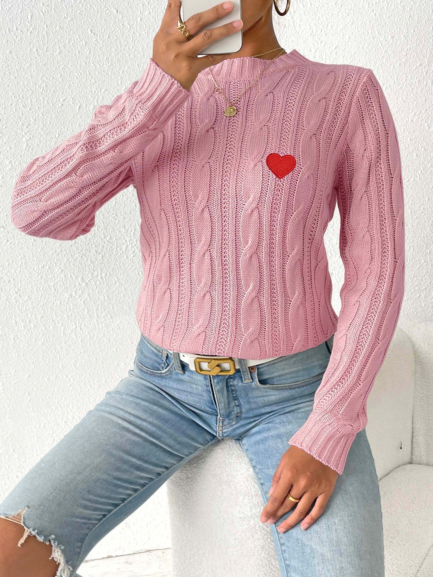 Love Stickers Herbst- und Winter-Pullover