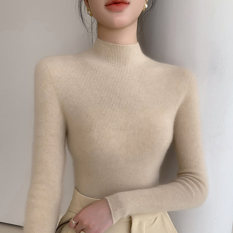 Nahtloser Wolle Pullover für Damen