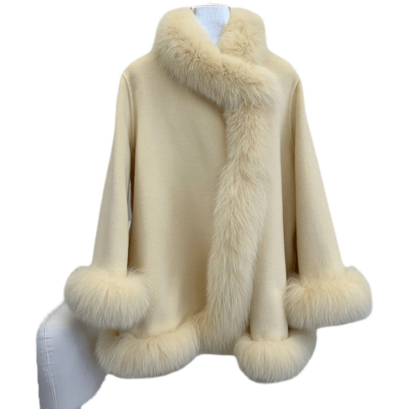 Pelzjacke Damen Reversibler Wollmantel