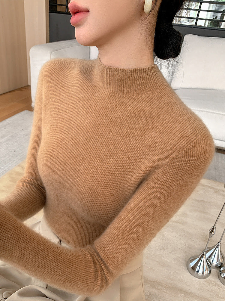 Nahtloser Wolle Pullover für Damen