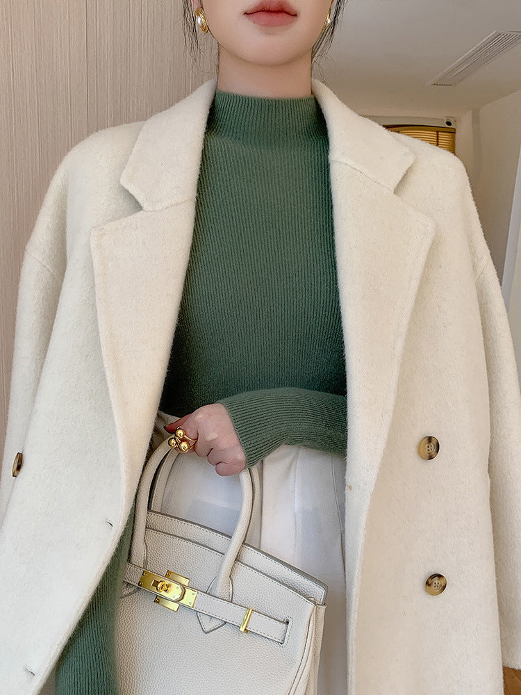 Nahtloser Wolle Pullover für Damen