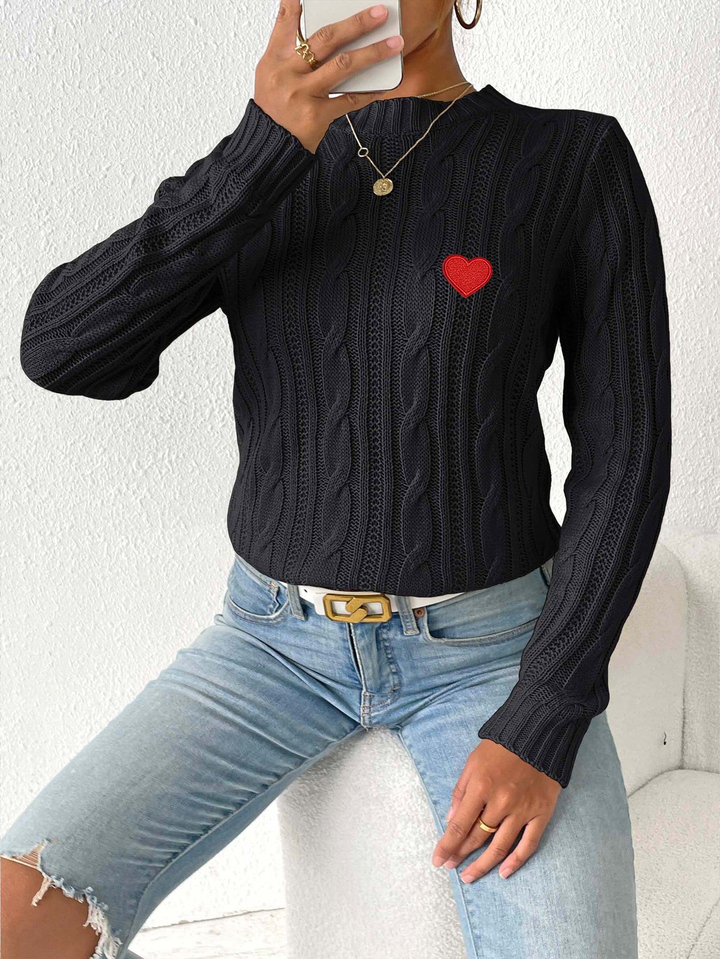 Love Stickers Herbst- und Winter-Pullover