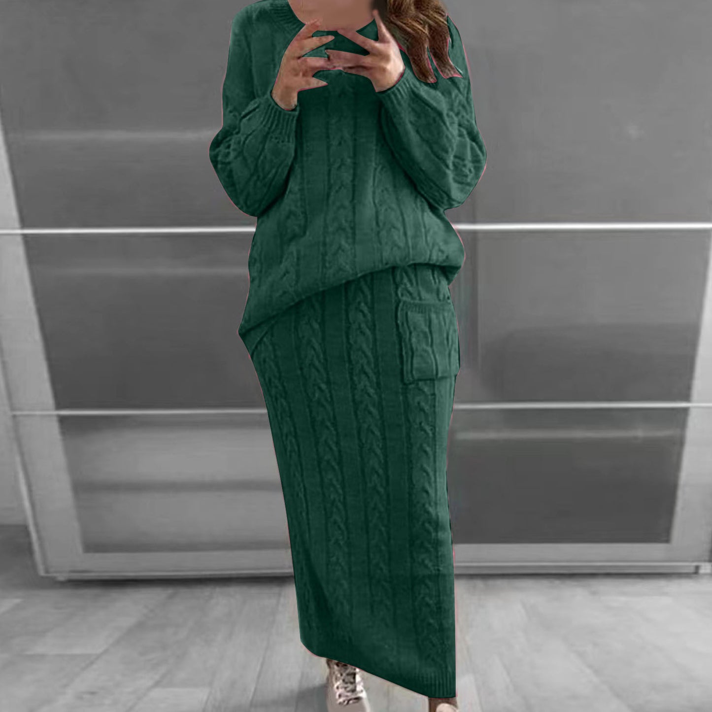Mode Twist Stoff Pullover Anzug Damen