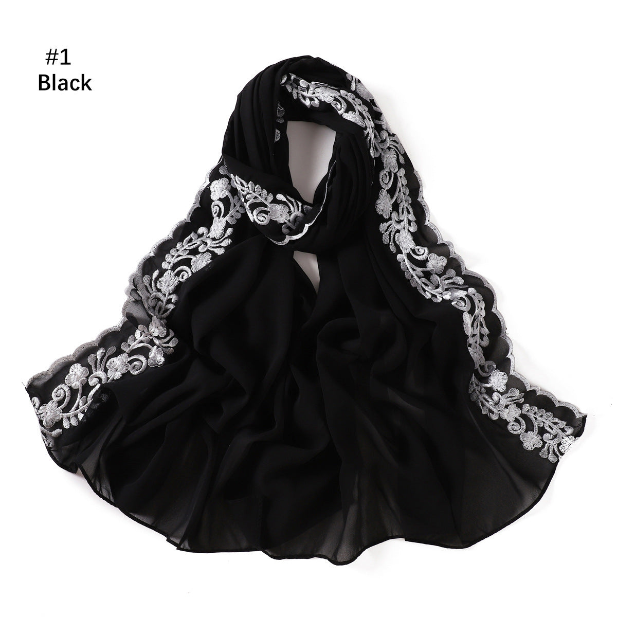 Modischer einfarbiger Chiffon-Damenschal