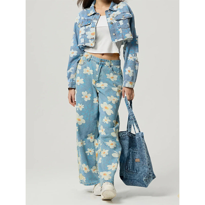 Baggy Jeans Blümchen