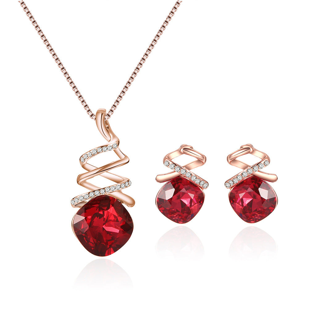 Schmuckset Braut Halskette Ohrringe Modeschmuck Set