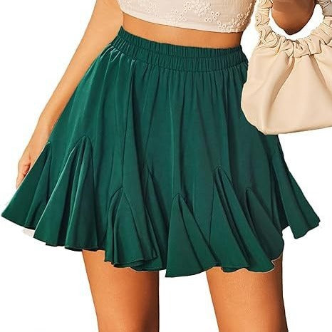 Rock hohe Taille, plissiert, Mini-elastische Taille