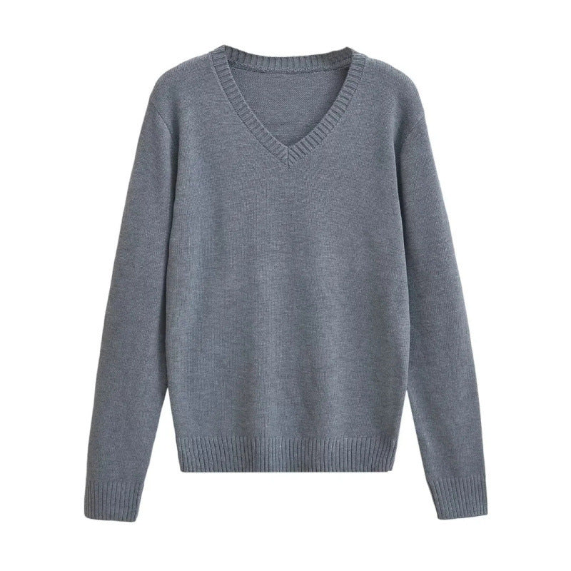 Retro-Pullover mit V-Ausschnitt