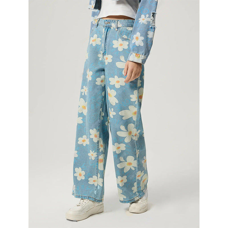 Baggy Jeans Blümchen