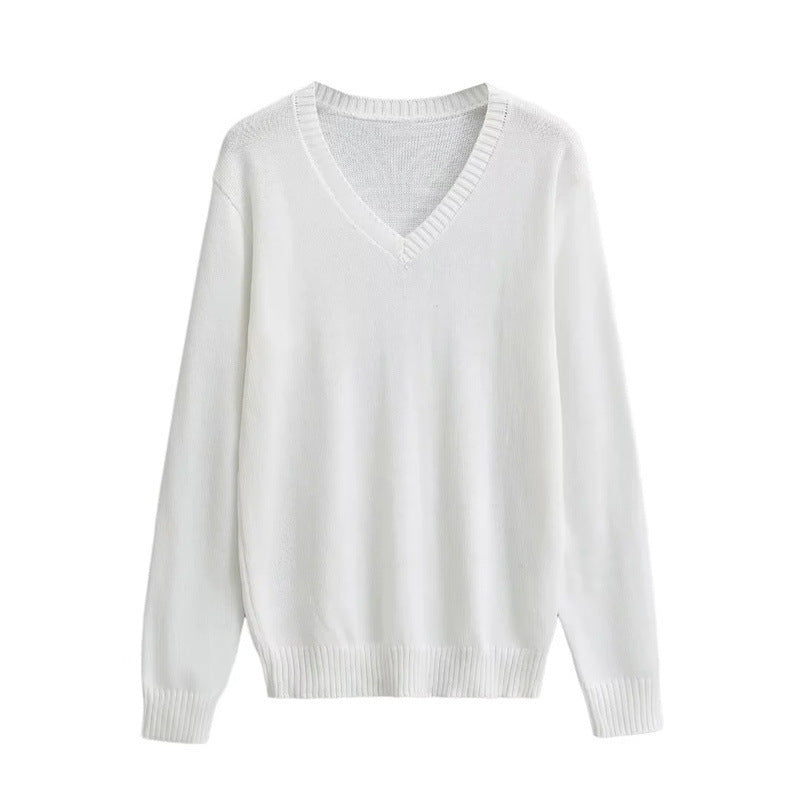 Retro-Pullover mit V-Ausschnitt