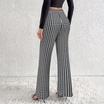 Schwarz-Weiß Regular Hose