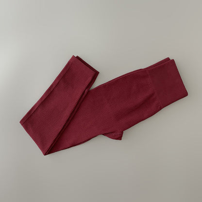 Einfarbige Stretch Sport Leggings Fadenhose