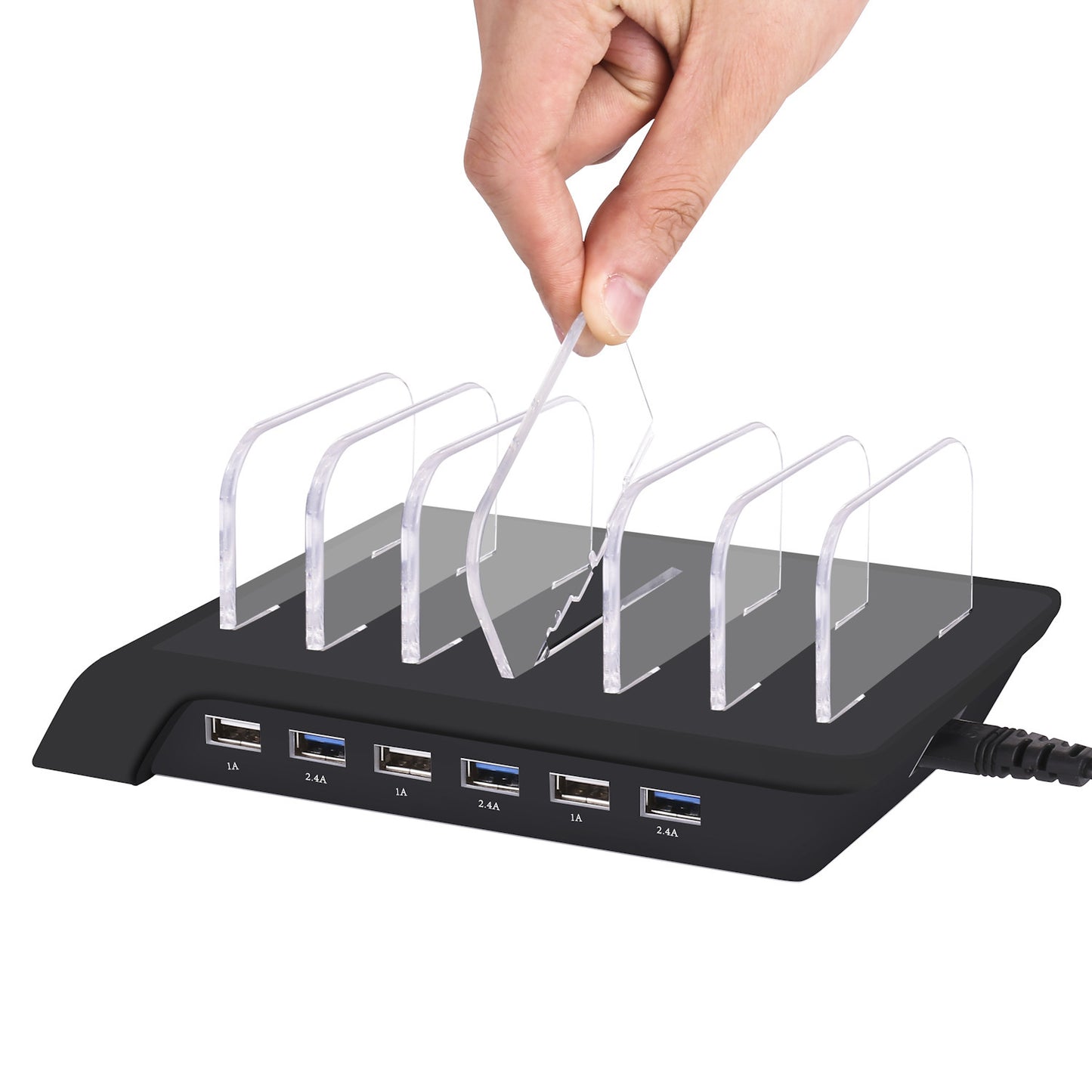 USB-Ladestation für Mobiltelefone mit sechs Anschlüssen